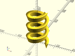 extrude_2dpath_along_spiral() Example